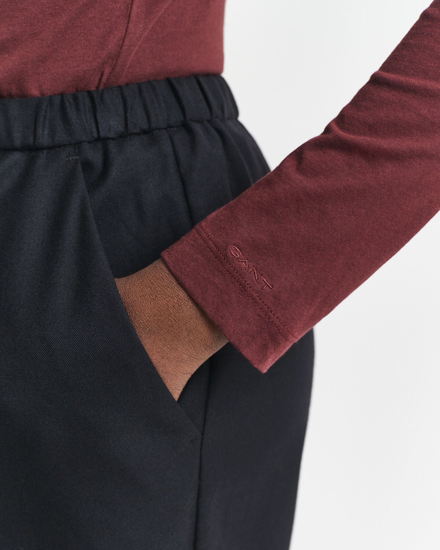 Let top i bomuld med rullekrave