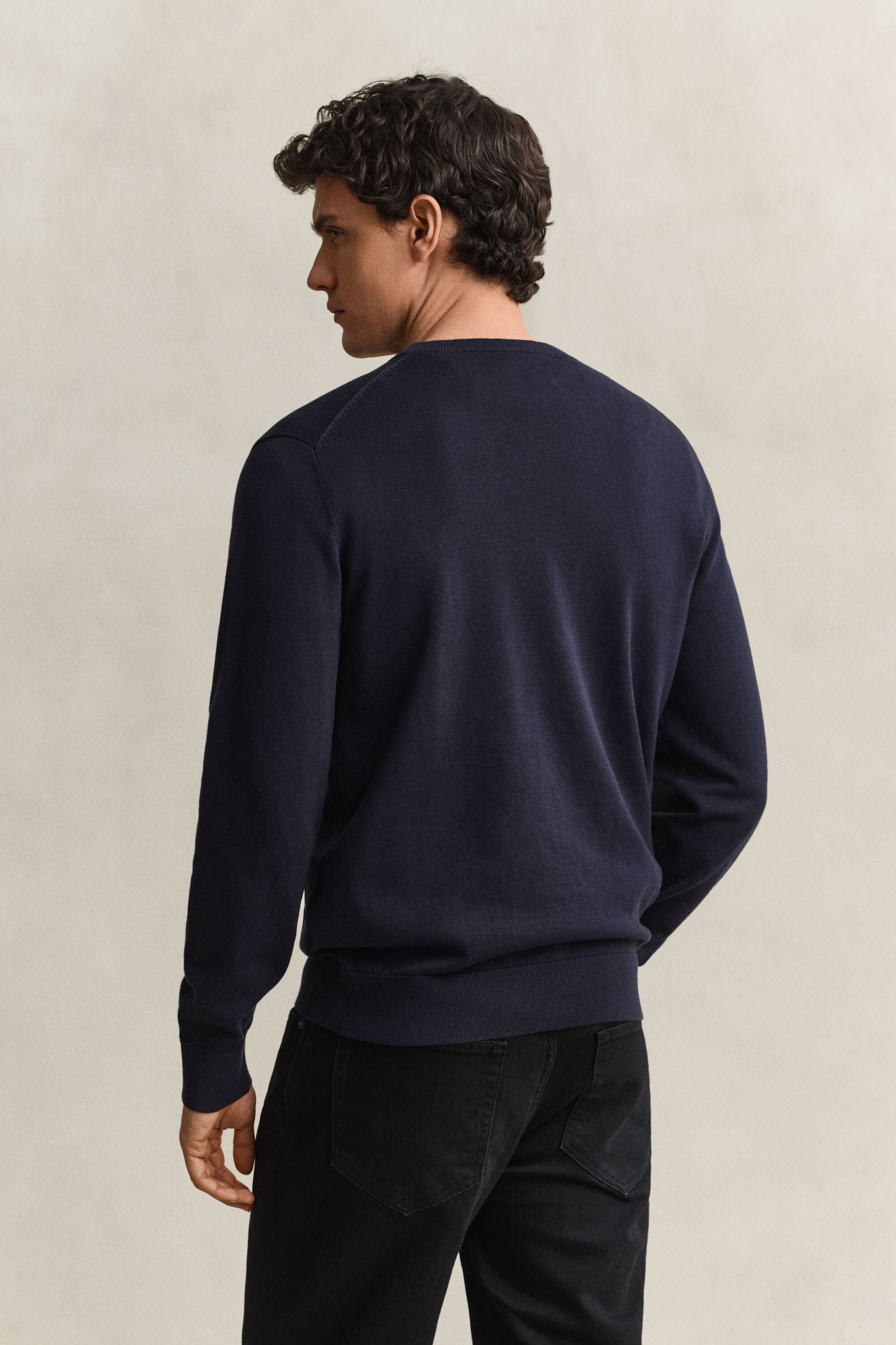 Crewneck sweater i bomuld