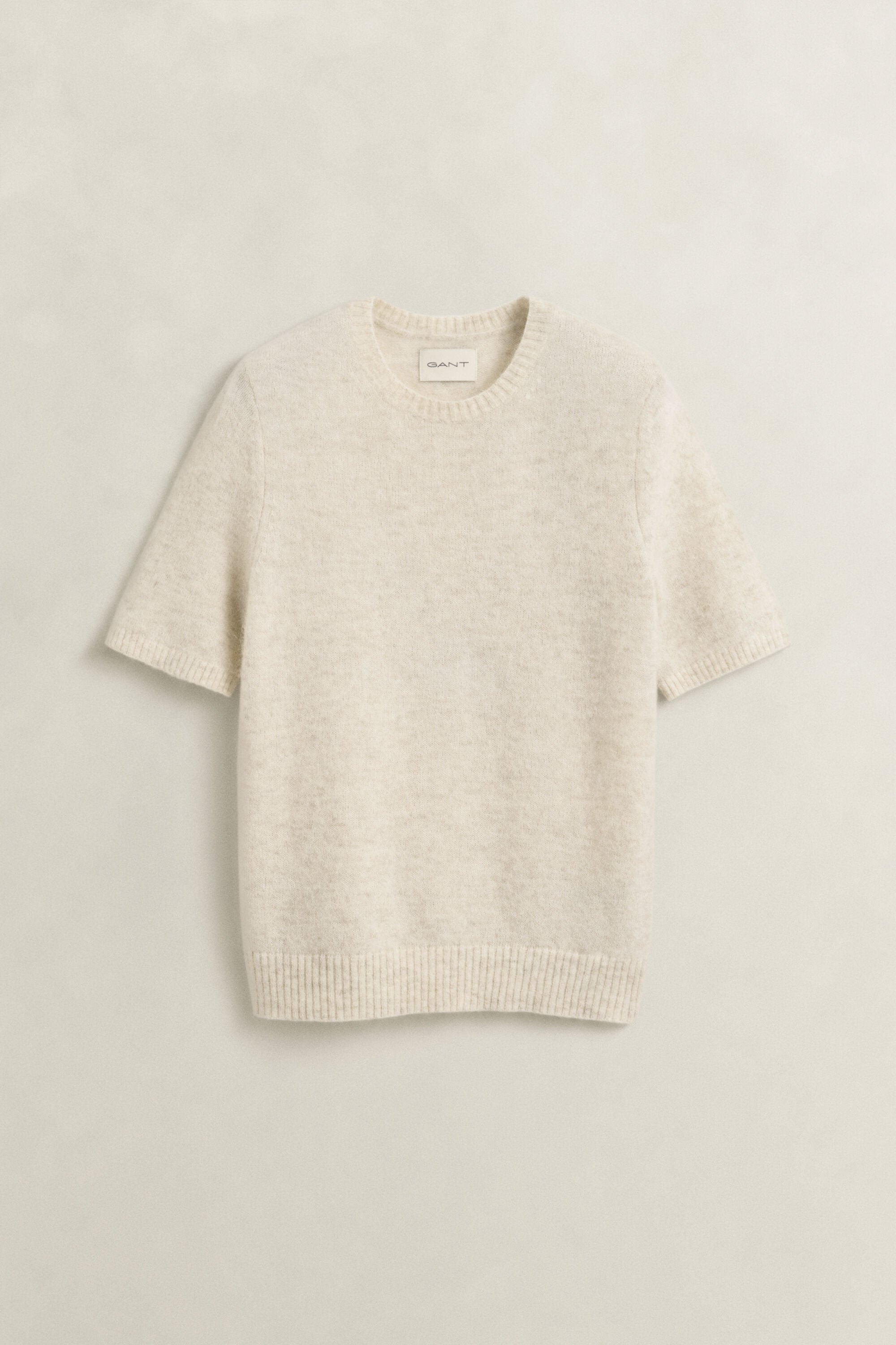 Kortærmet sweater i blanding af alpakauld