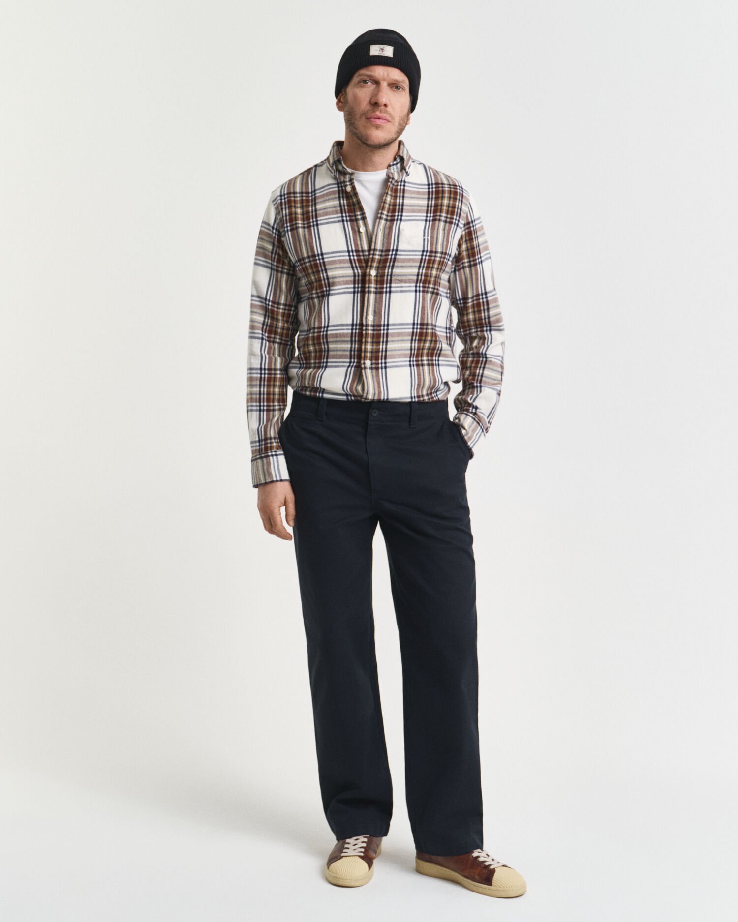 Regular fit Windblown flannelskjorte med tern