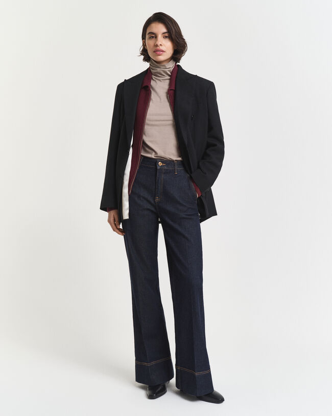 Let top i bomuld med rullekrave