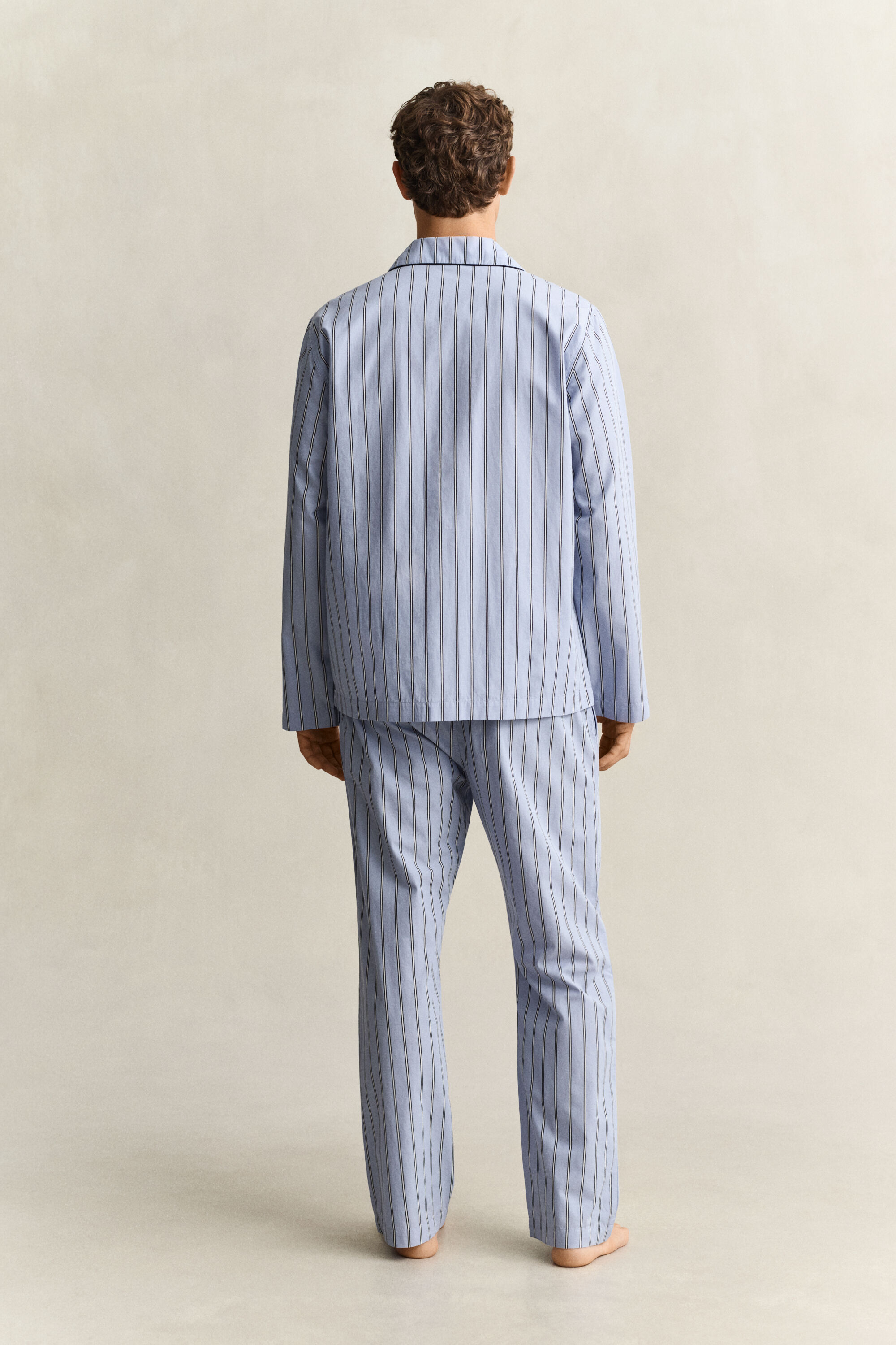 Stribet poplin pyjamassæt