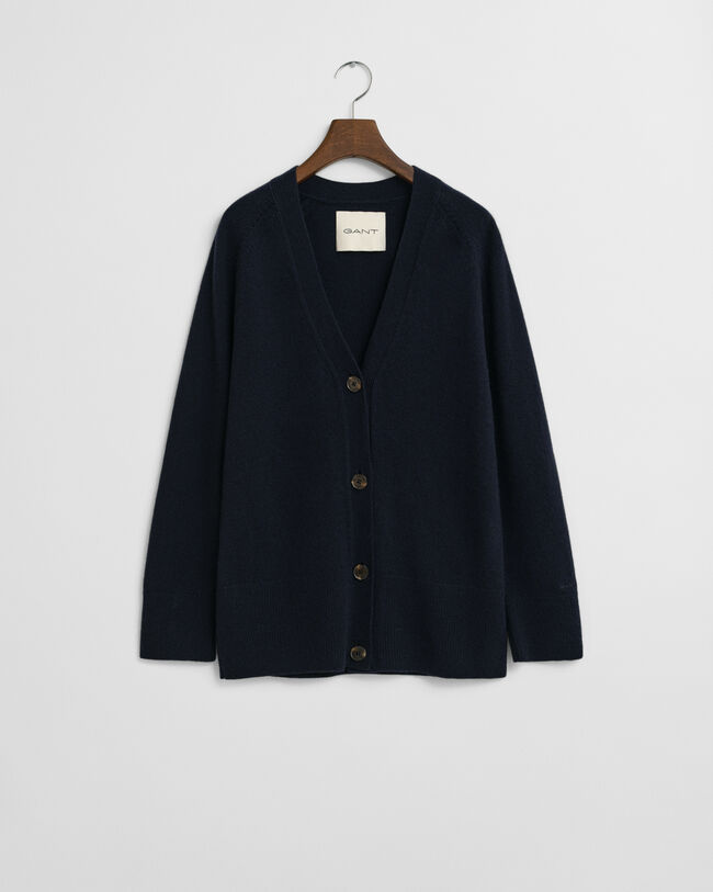 Cardigan af uld- og kashmirblanding