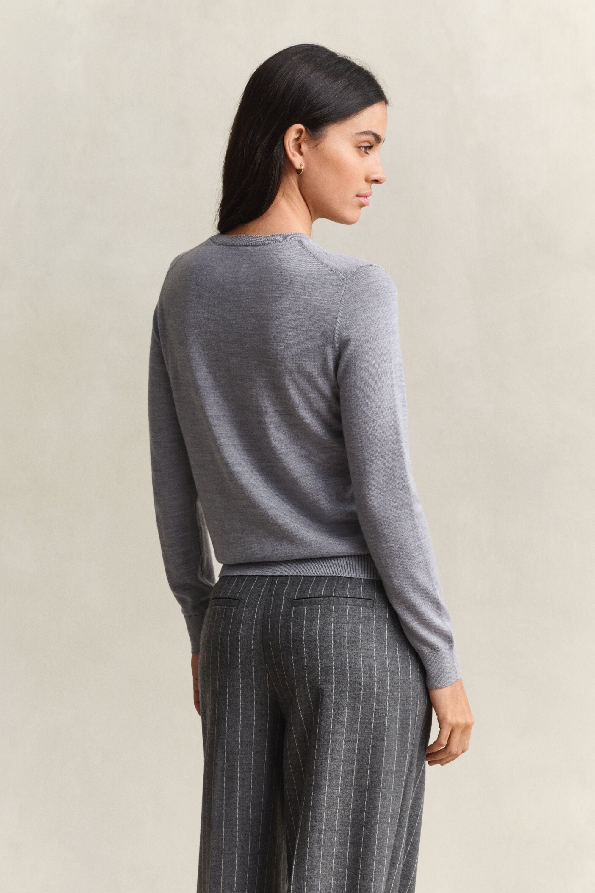 Crewneck sweater af ekstra fin merinould