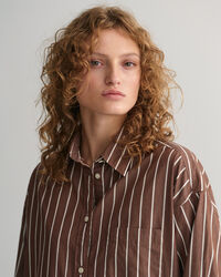 Oversized stribet skjortekjole