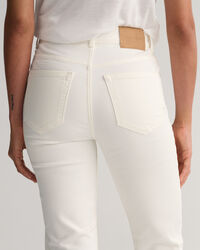 Hvide korte slim fit jeans