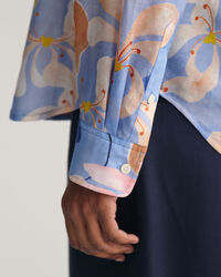 Regular fit bomuldssilkeskjorte med Floral-tryk
