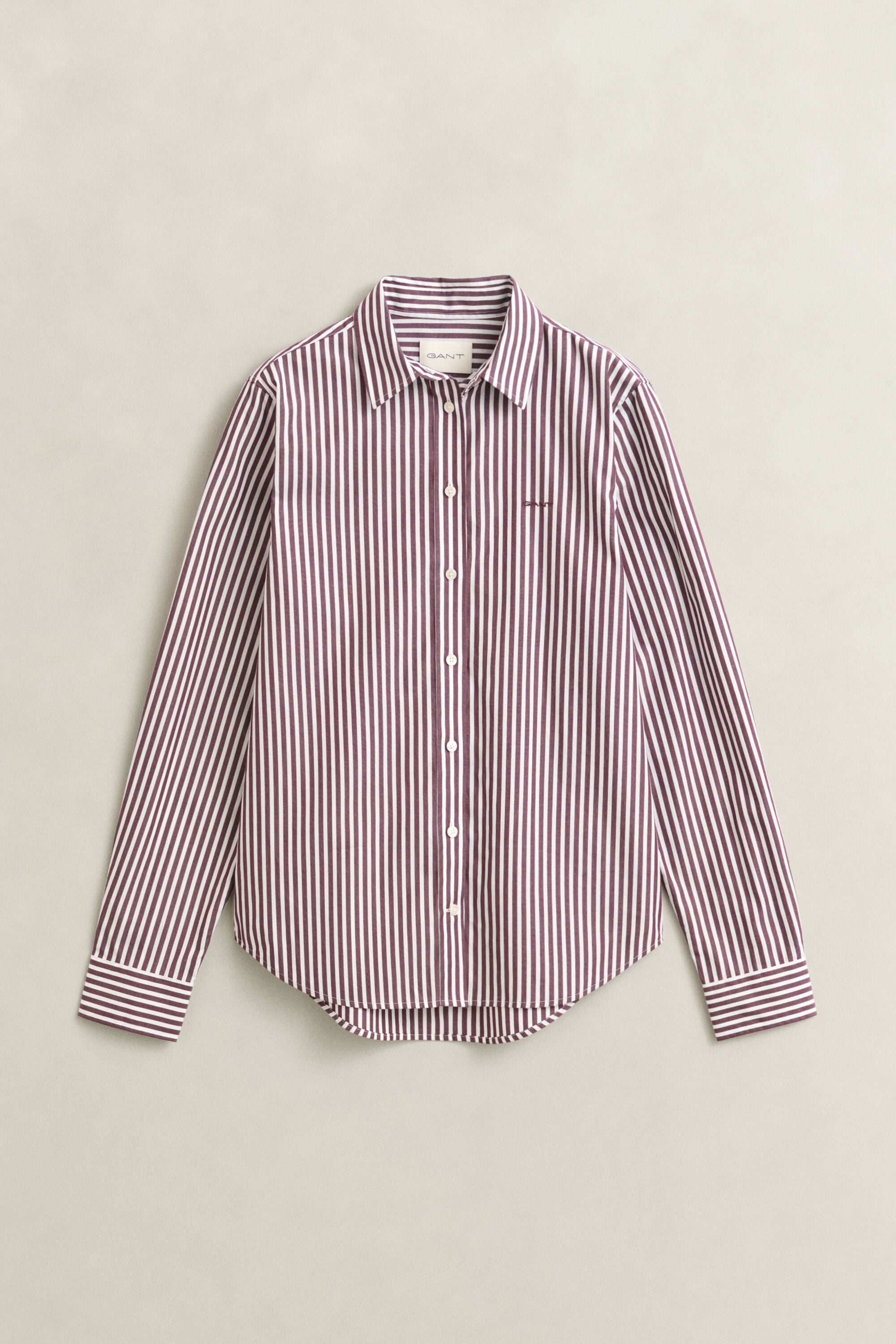 Regular fit stribet klassisk poplin-skjorte