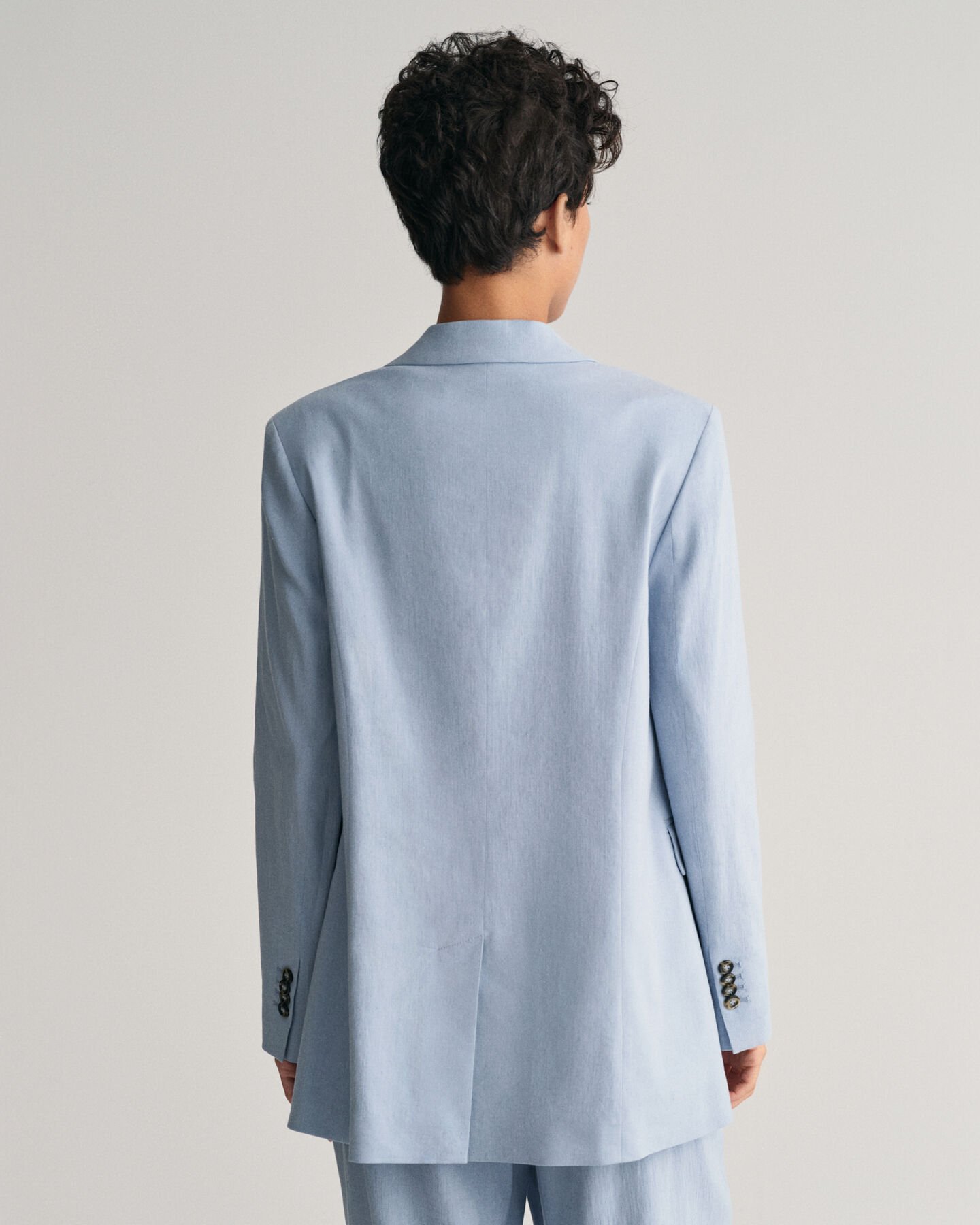 Regular fit hørblazer med stræk