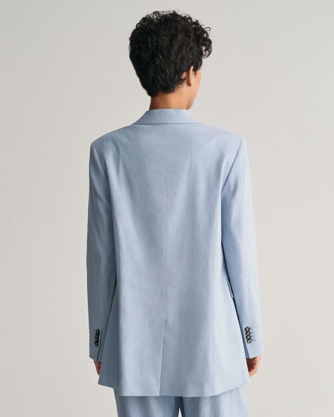 Regular fit hørblazer med stræk