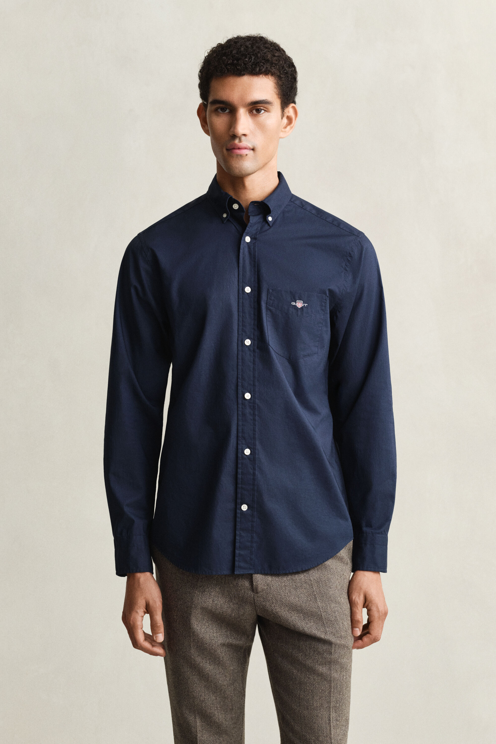 Regular fit klassisk poplin-skjorte