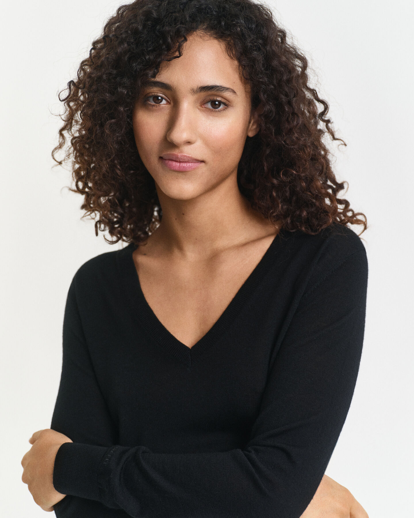 Sweater med V-hals sweater af ekstra fin merinould