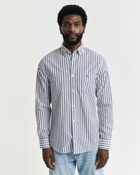 Regular fit stribet klassisk poplin-skjorte