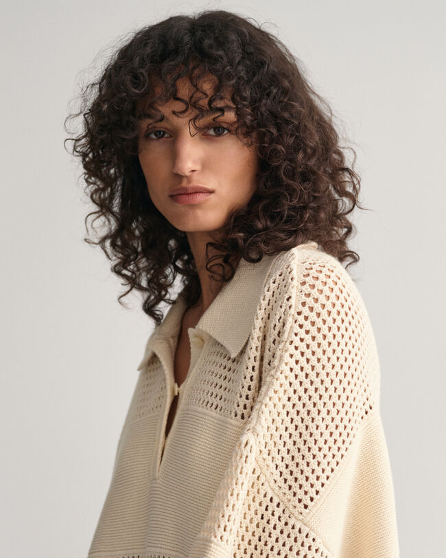 Rugger-kjole med åbent strik