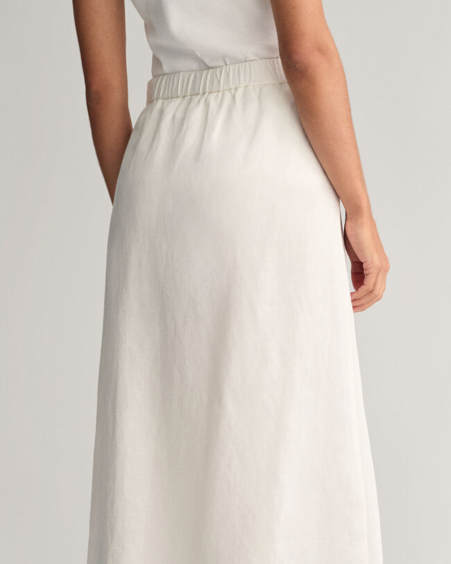 Midi-nederdel i hørblanding