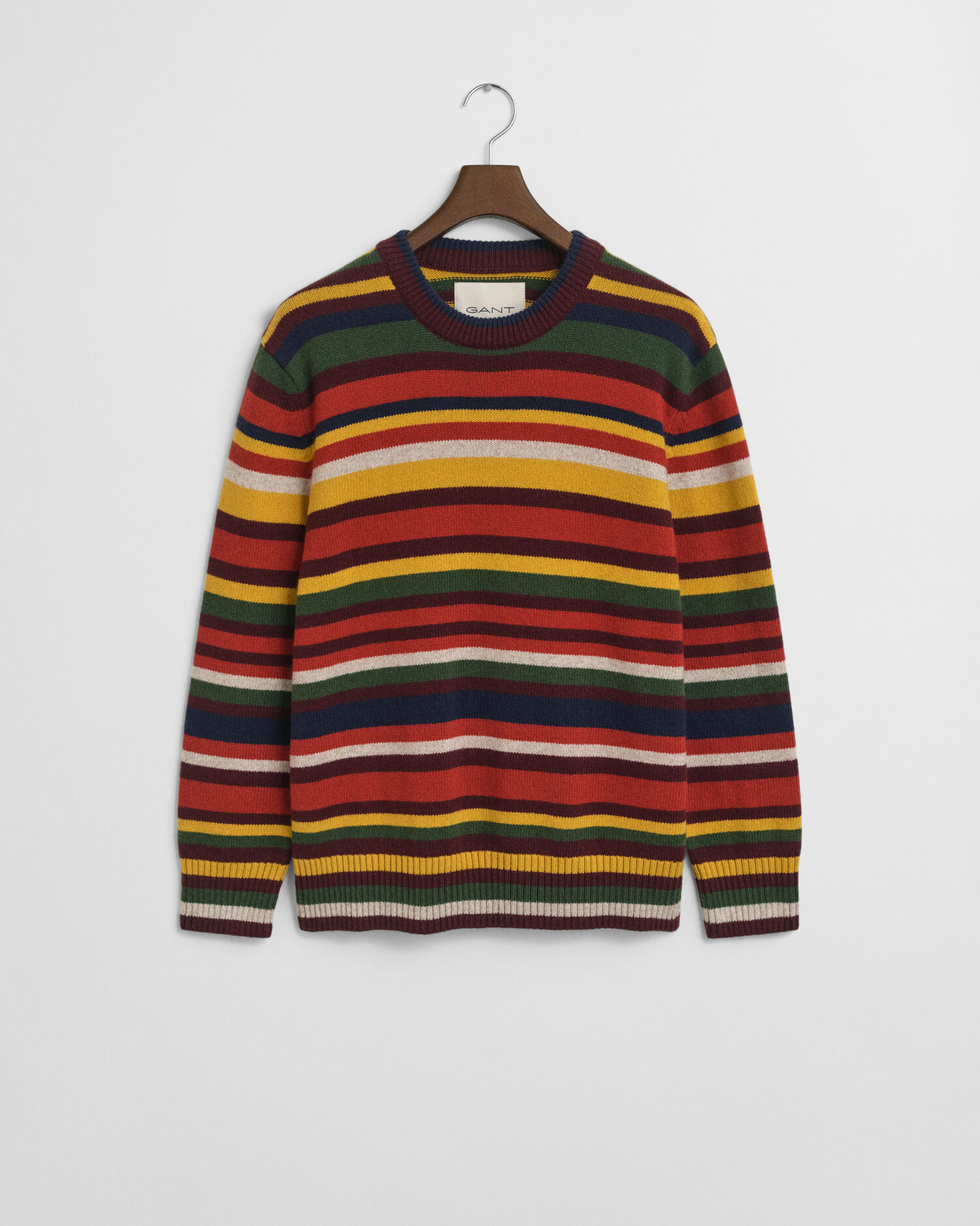 Flerfarvet stribet sweater med crewneck