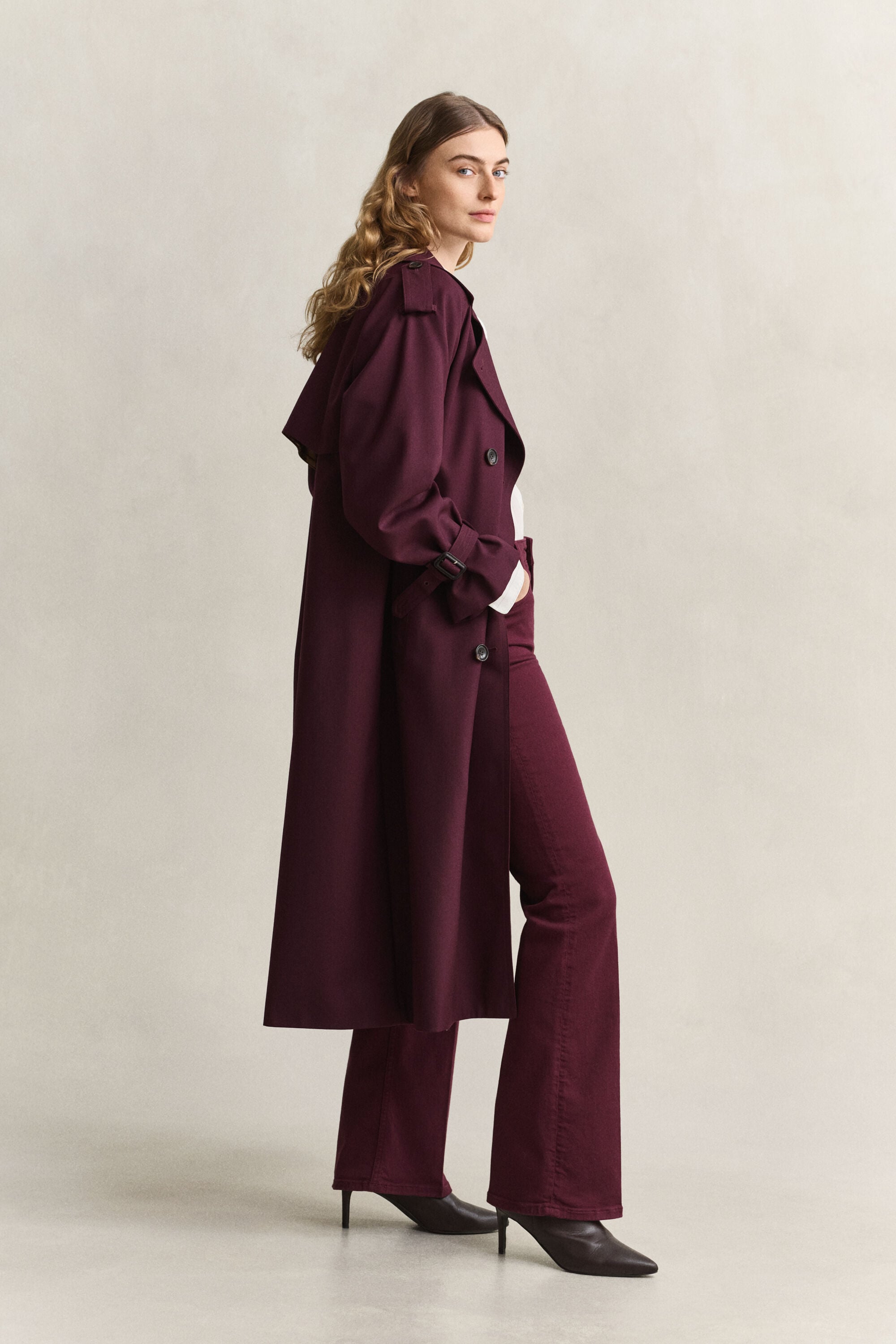Trenchcoat i uldblanding