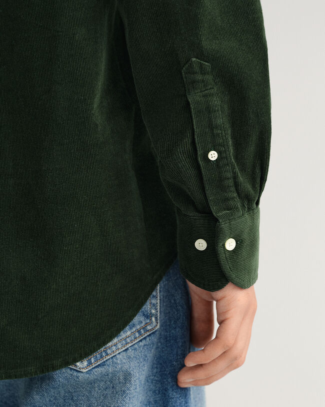 Regular fit skjorte af jernbanefløjl