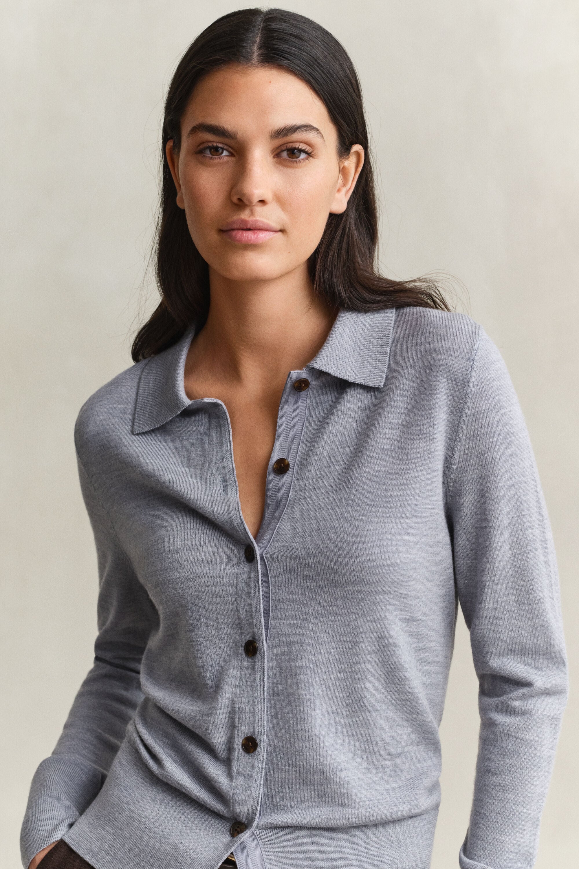 Cardigan af ekstra fin merinould
