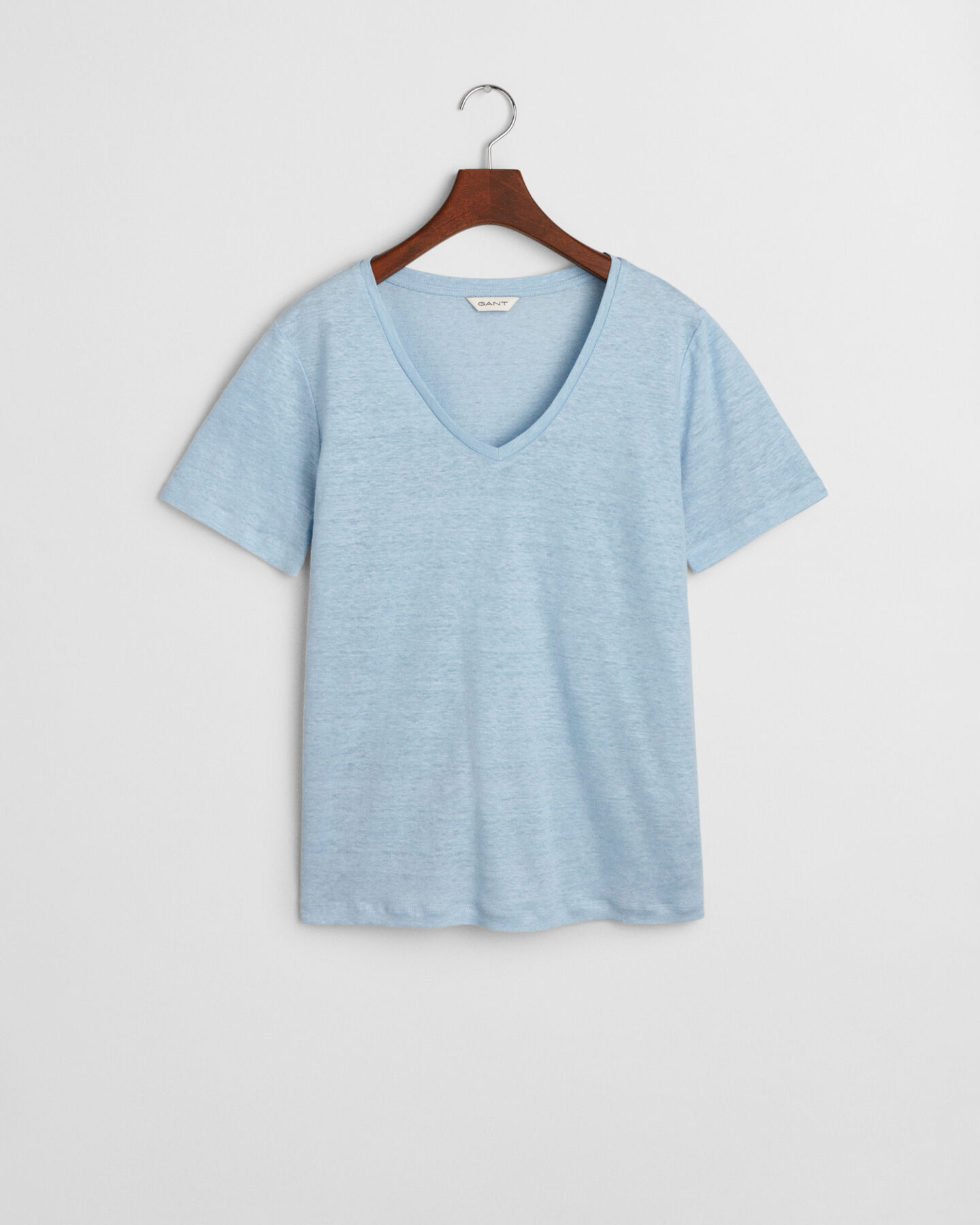 T-shirt af h&oslash;r med V-hals