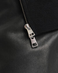 Tekstureret cardigan af bomuld med lynlås