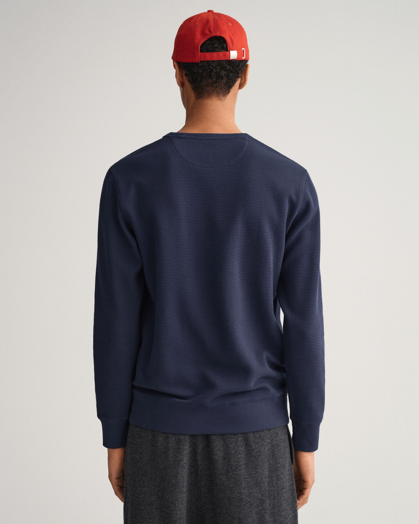 Waffle sweatshirt med crewneck