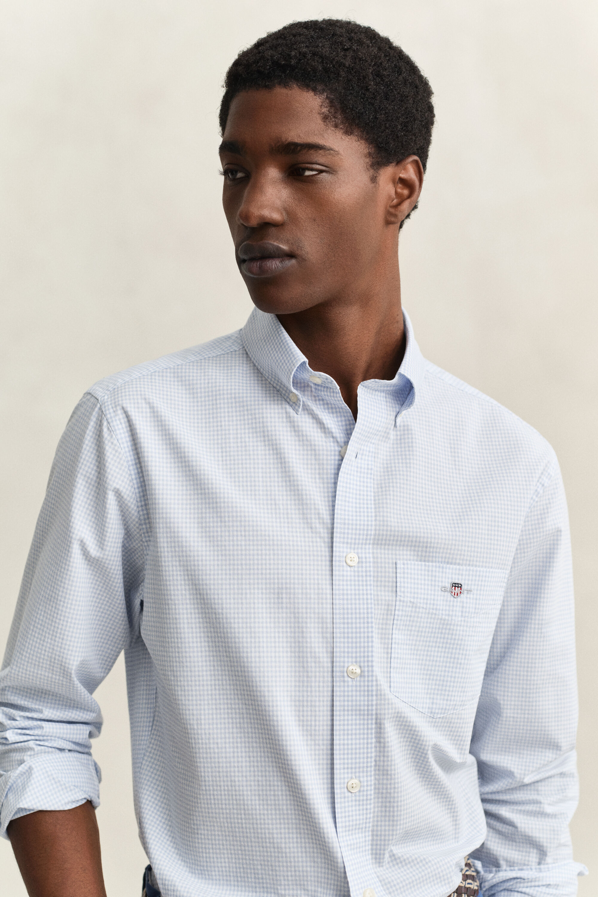 Gingham klassisk poplin-skjorte
