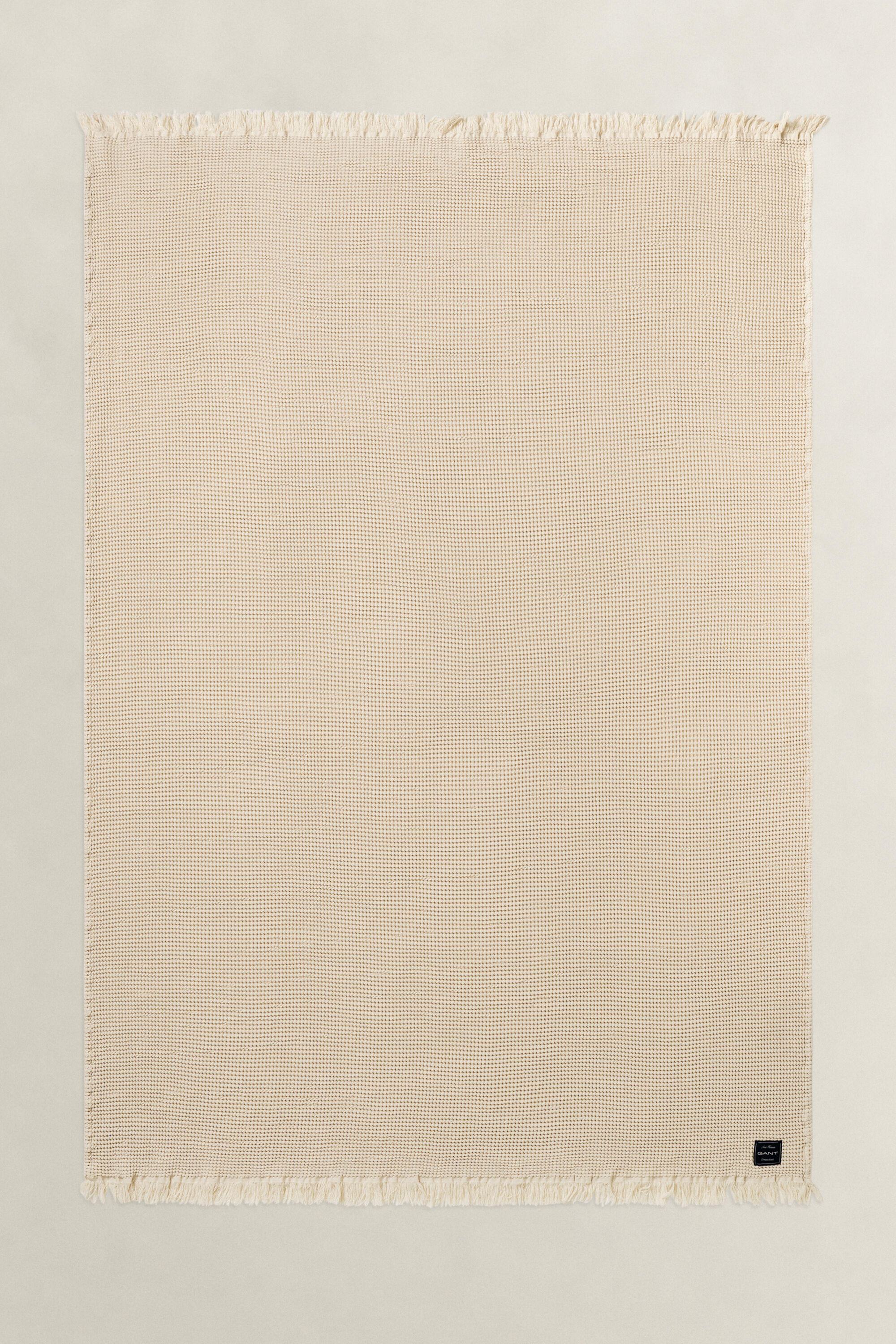 Bomuldstæppe med vaffeltekstur