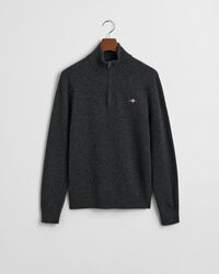 Sweater af ekstra fin lammeuld med halv lynl&aring;s