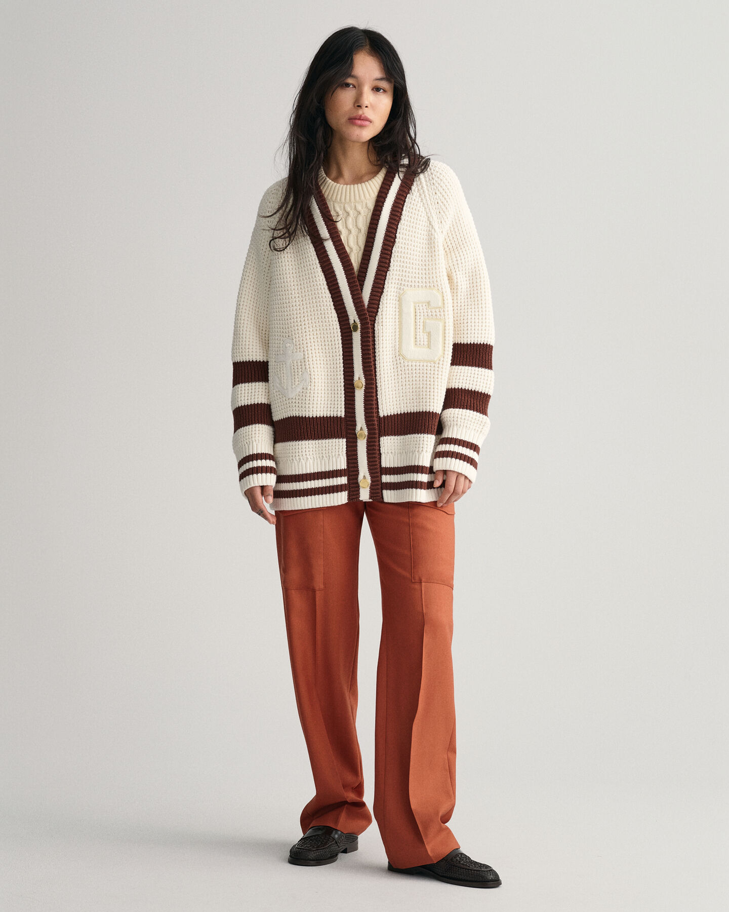 Oversized GANT Varsity cardigan