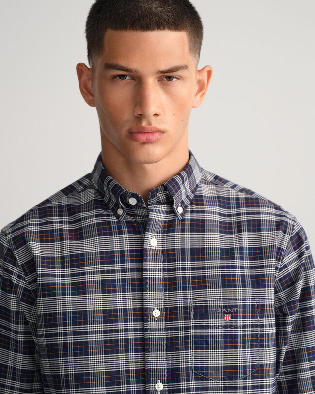 Regular fit Oxford-skjorte med tern