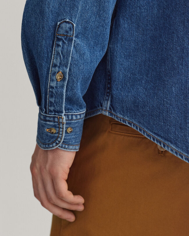 Oversized denimskjorte af twill