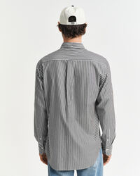 Regular fit klassisk stribet poplin-skjorte