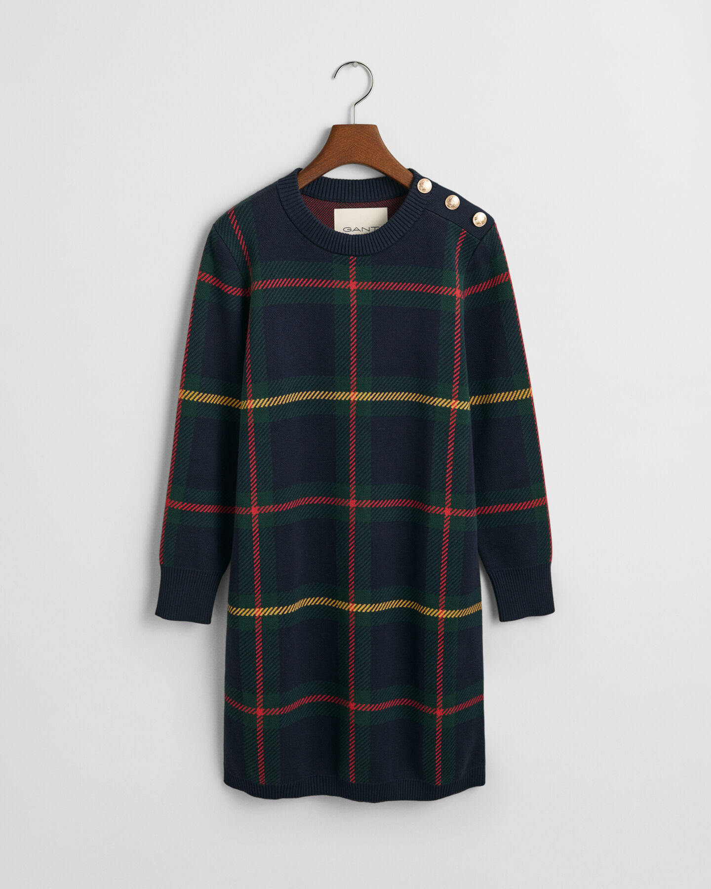 Ternet kjole med crewneck