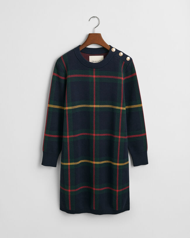 Ternet kjole med crewneck