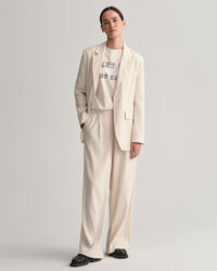 Regular fit hørblazer med stræk