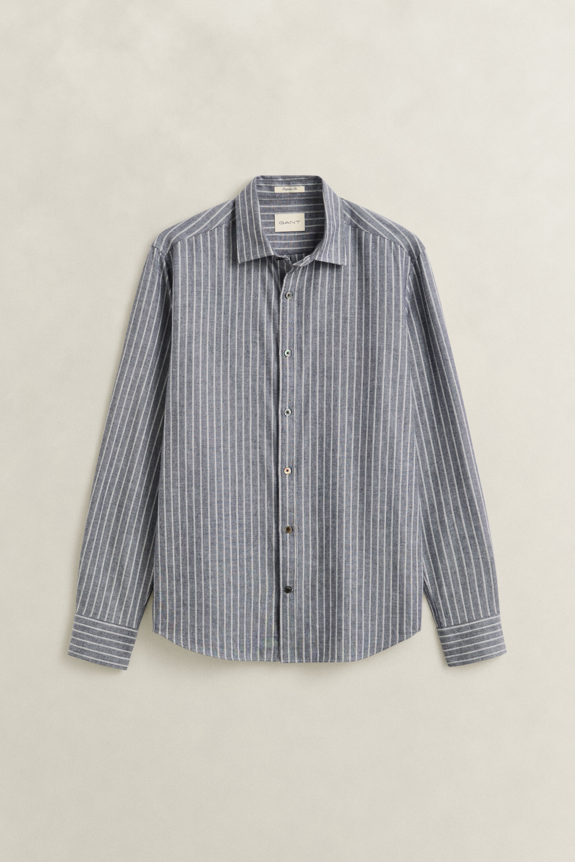 Stribet melangeskjorte i flannel