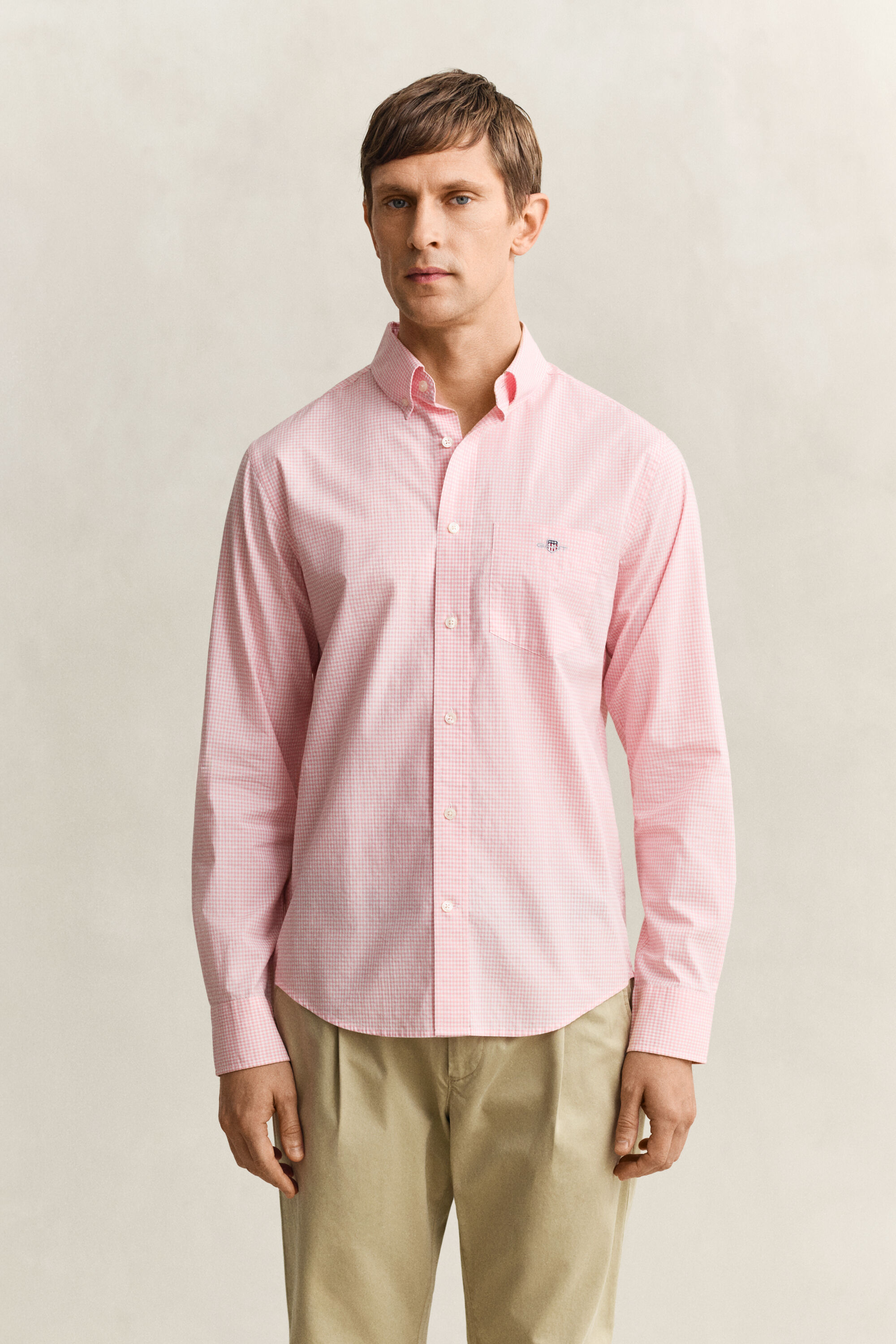 Gingham klassisk poplin-skjorte