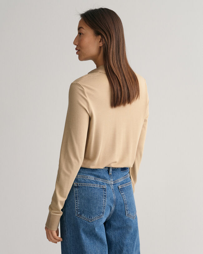 Detail langærmet poloskjorte med krave