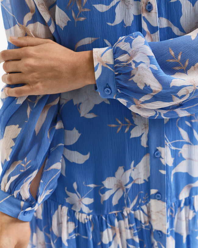 Tynd kjole med blomstertryk