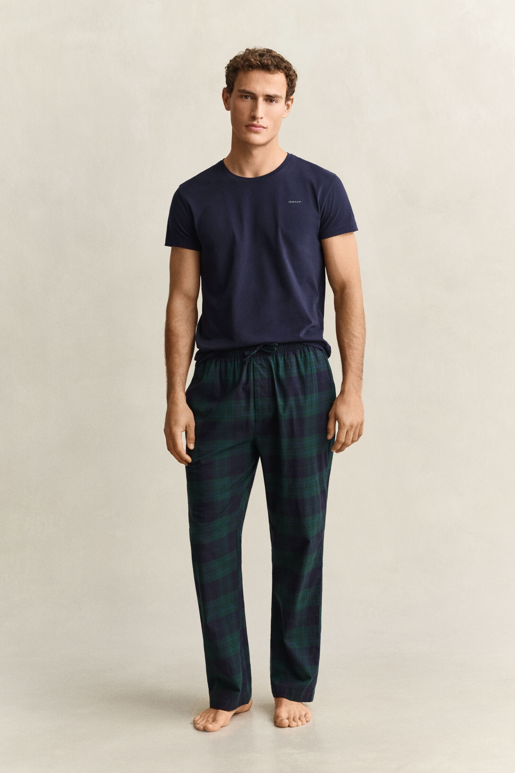 Ternede pyjamasbukser af flannel