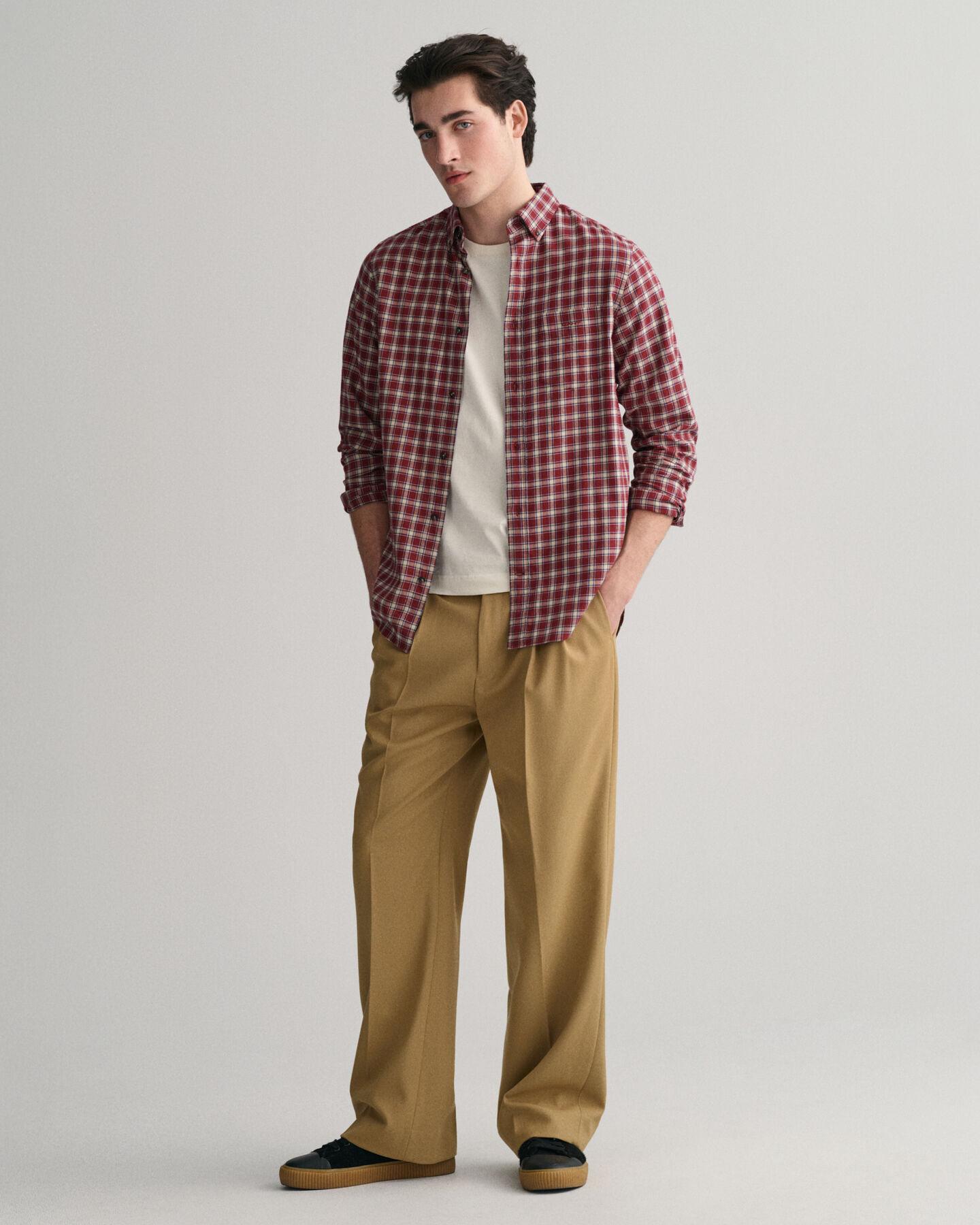 Regular fit flannelskjorte med mikrotern