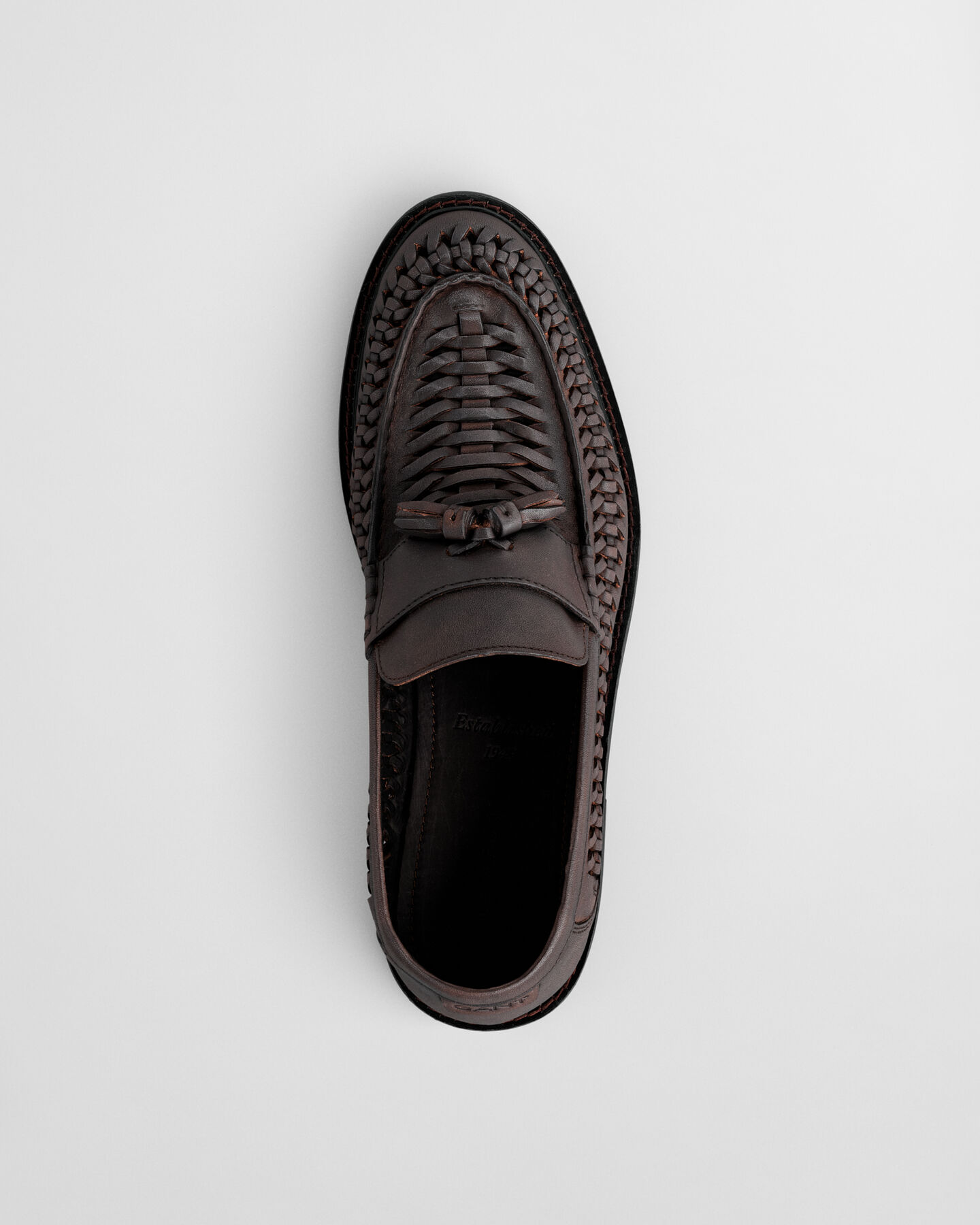 Lozham hyttesko af flettet l&aelig;der