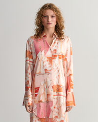 Relaxed fit silkeskjorte med Sailing-tryk