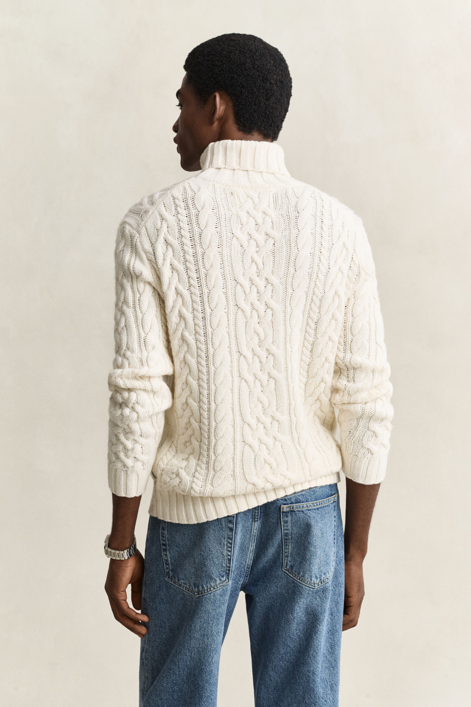 Sweater med rullekrave i uldblanding