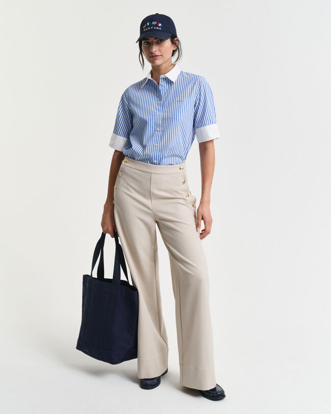 Regular fit stribet skjorte med kontrastfarver