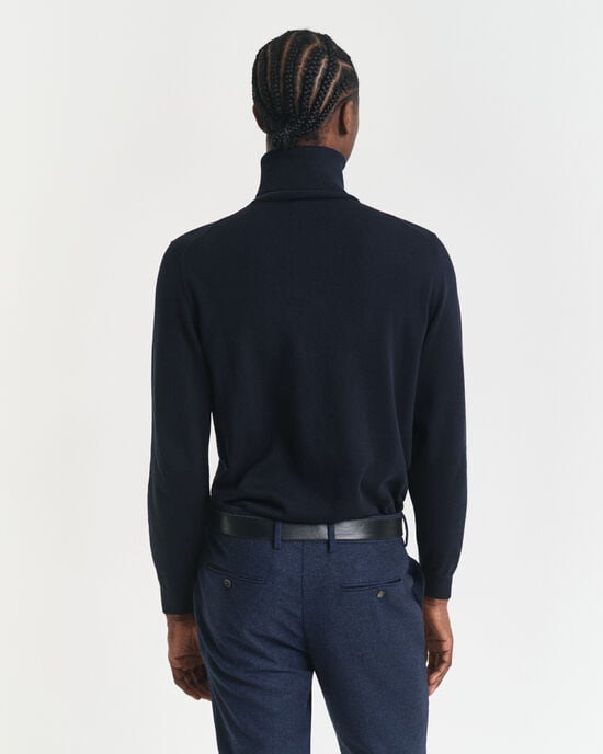 Klassiske sweater i bomuld med rullekrave