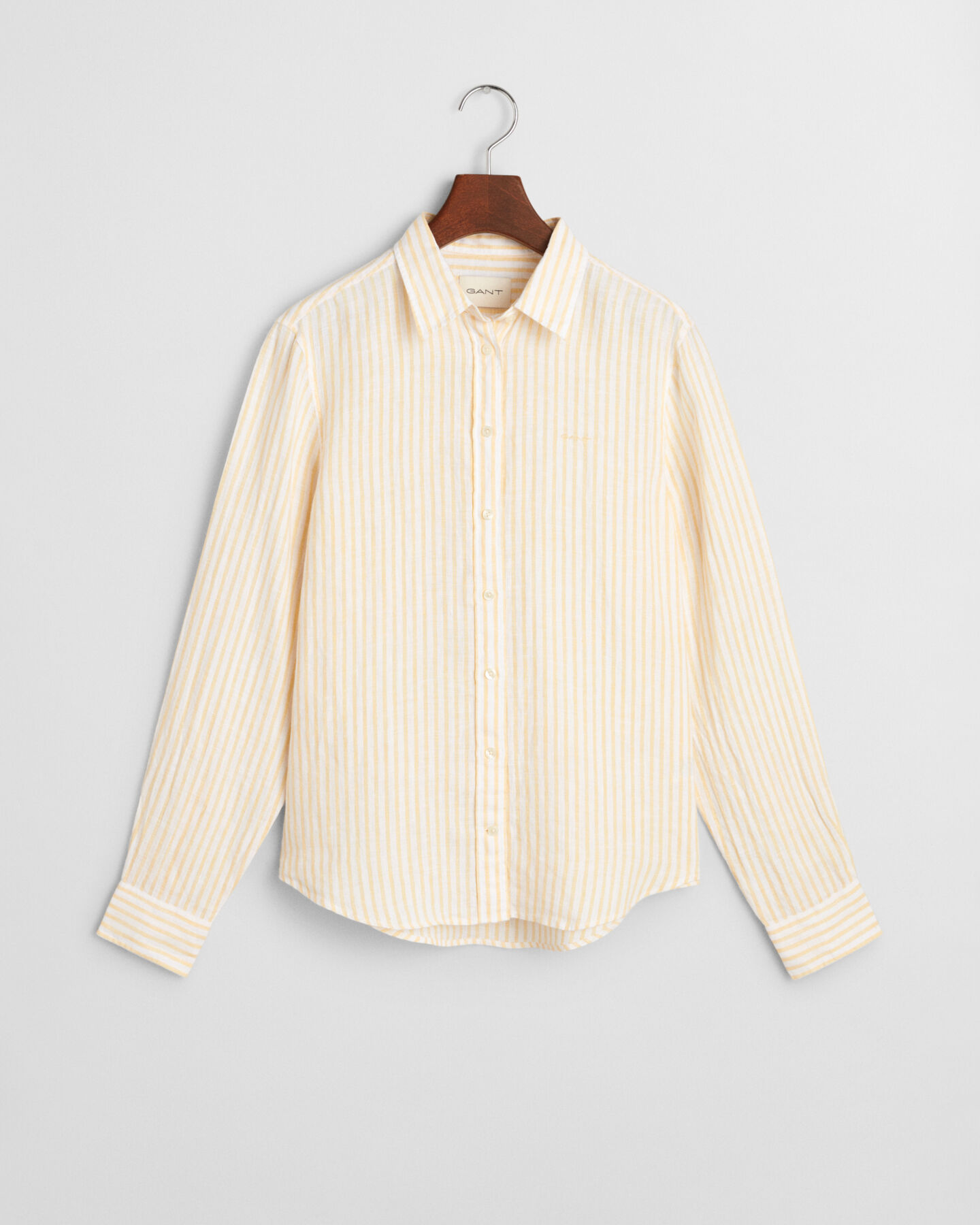 Regular fit stribet skjorte af hør