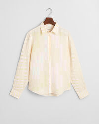 Regular fit stribet skjorte af hør