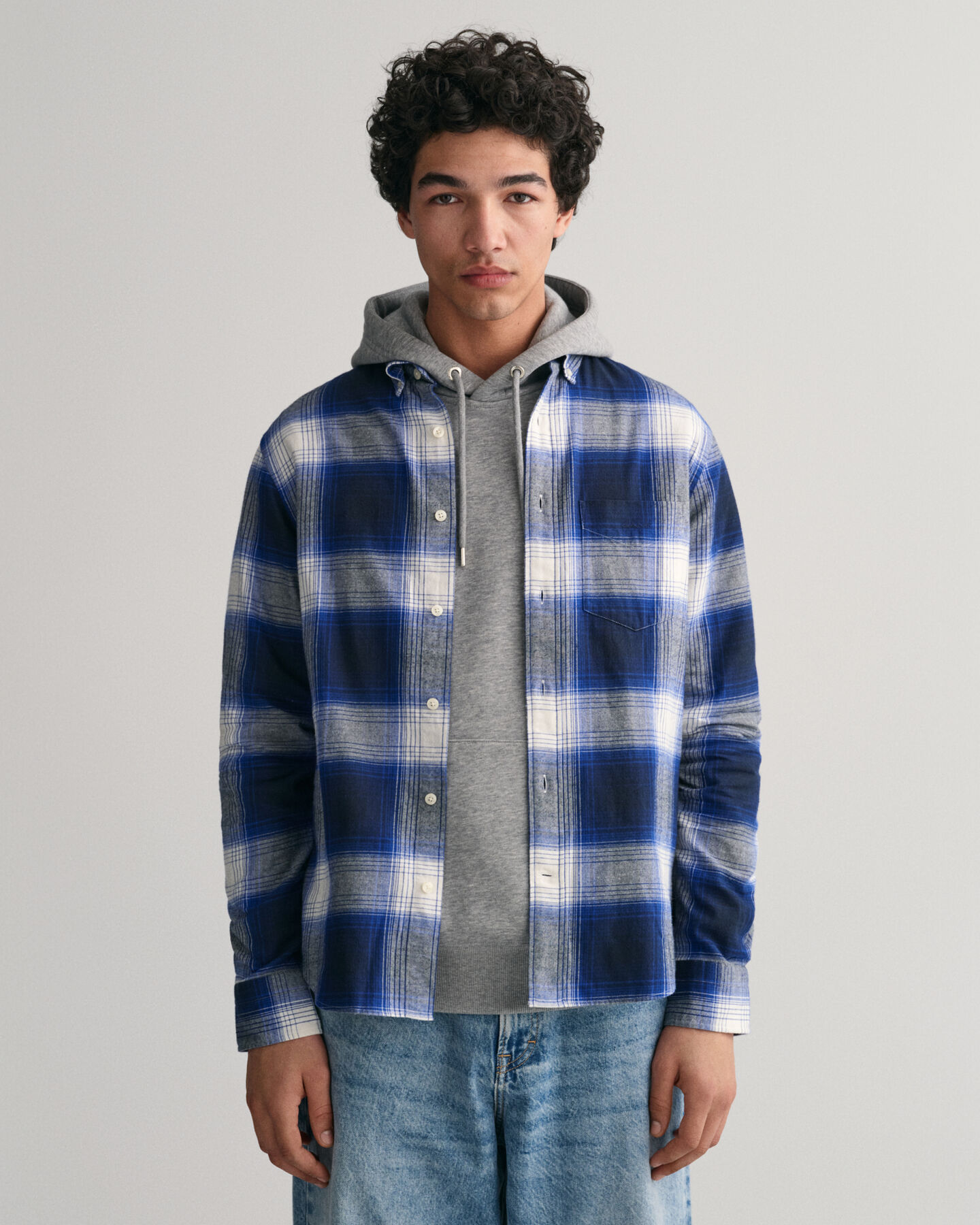 Regular fit flannelskjorte med skyggetern